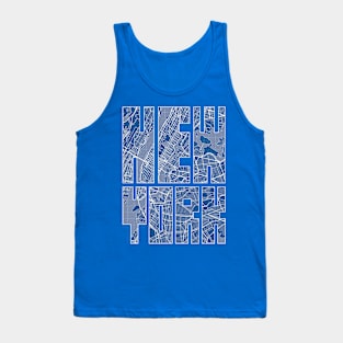 New York, USA Map Typography - Blueprint Tank Top